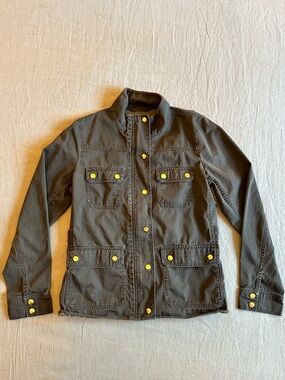 J. Crew 100% Cotton Olive Green Utility Jacket Medium